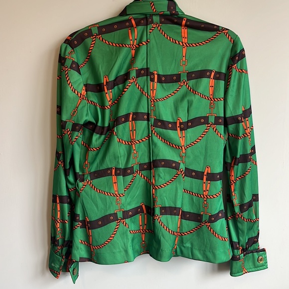 Vintage chain baroque versace print blouse size 8 women's - Picture 3 of 7